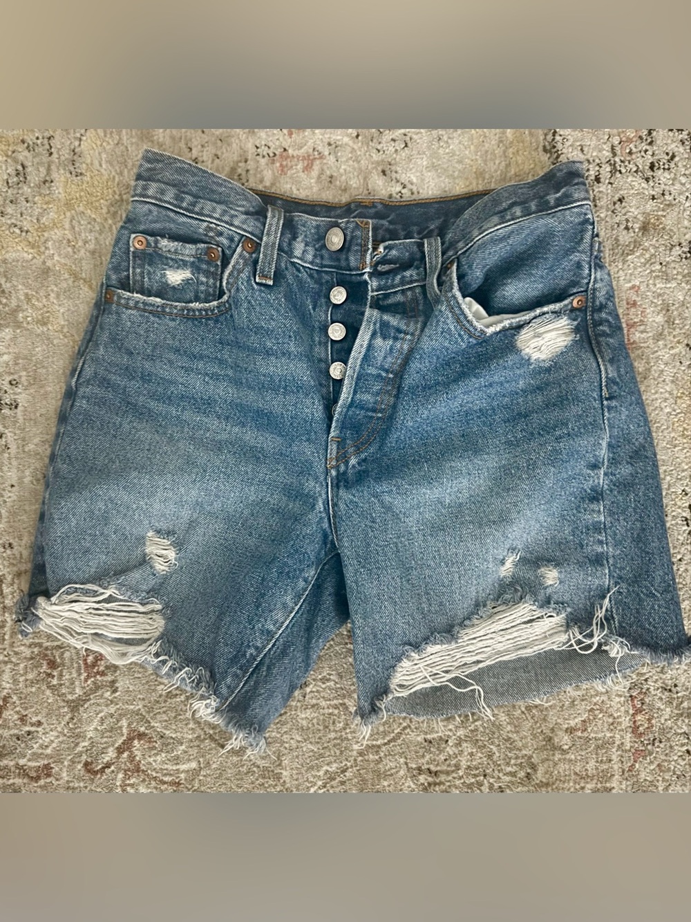 501 100% Cotton Distressed Levi’s Denim Shorts
